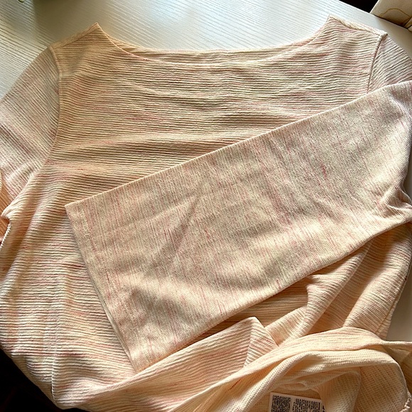 NWT Old Navy Pink and Cream Knit Top boat neck bell sleeved
size S - Picture 1 of 6